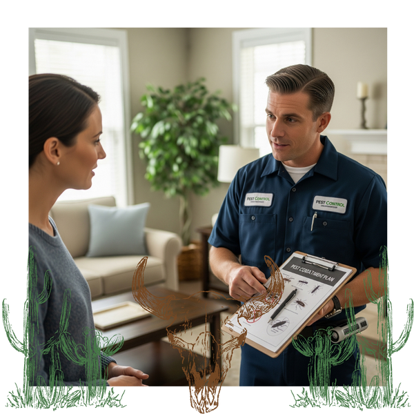 Discussing pest control plan