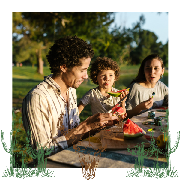 Family enjoying outdoors together