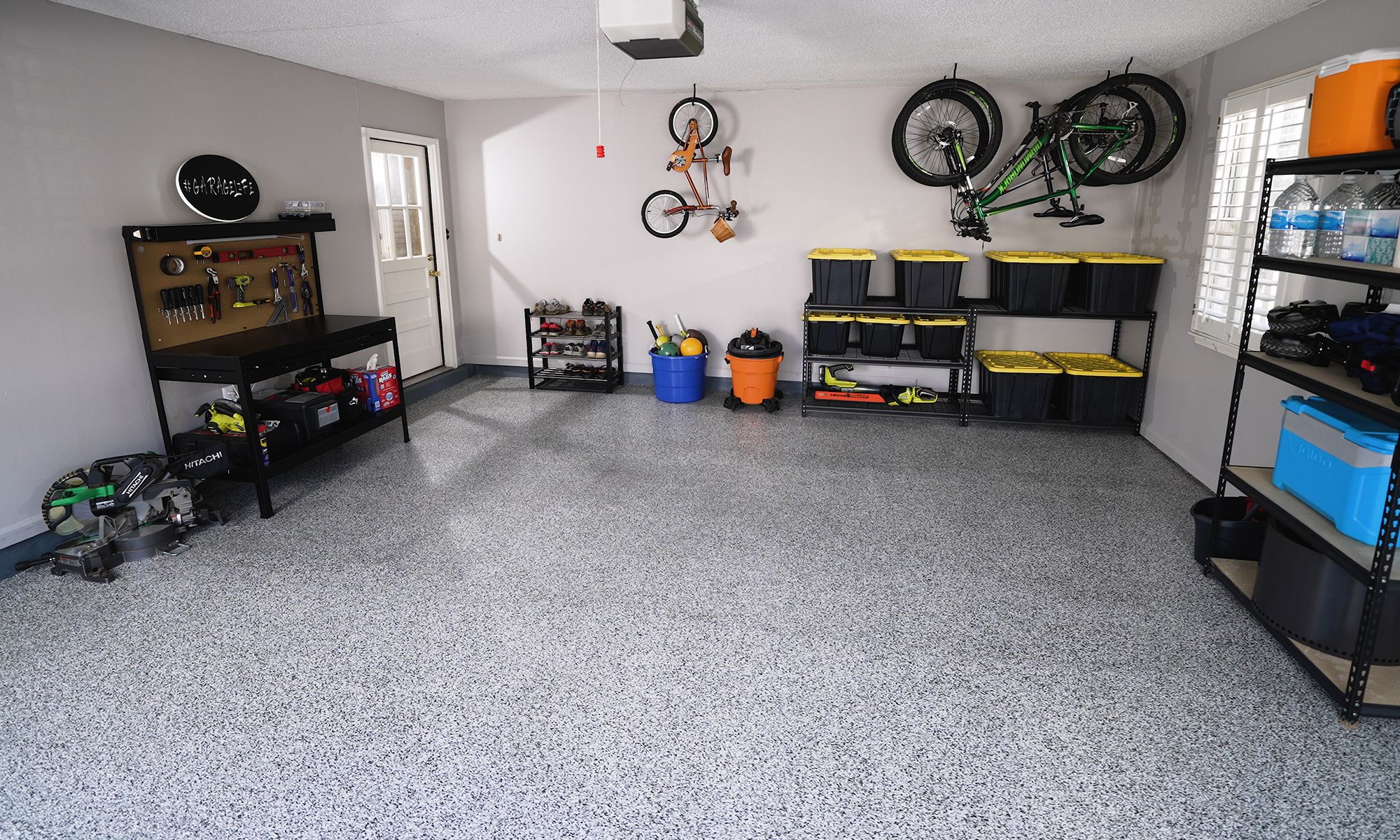 A nice garage with an epoxy floor A nice garage with an epoxy floor