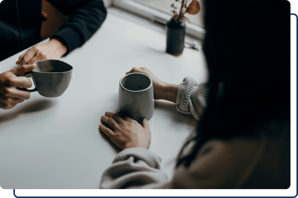 therapist with coffee