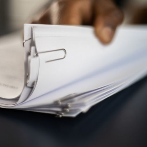 Flipping through paperwork