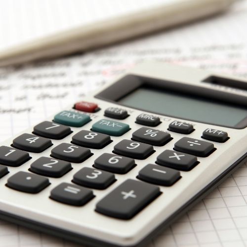 close-up of a calculator