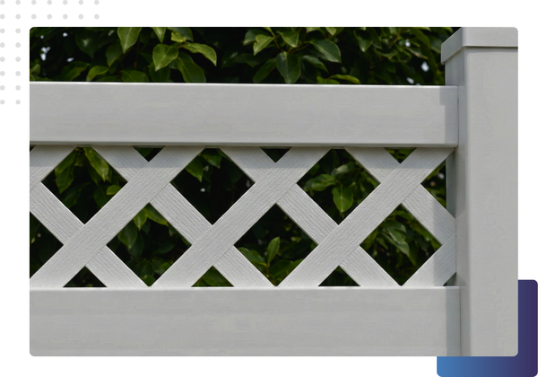 close up of vinyl fencing
