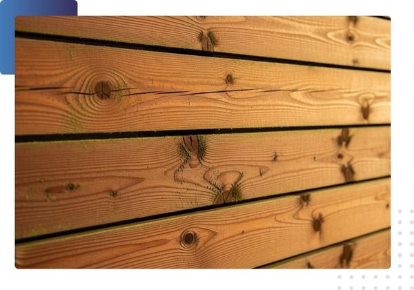 closeup of horizontal wood fence