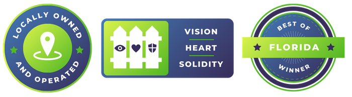 Badge 1:  Vision. Heart. Solidity.  Badge 2: Locally Owned and operated   Badge 3: Best of Florida Winner