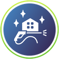 icon of pressure washer and house