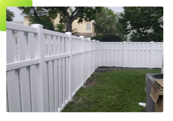 custom white vinyl fence