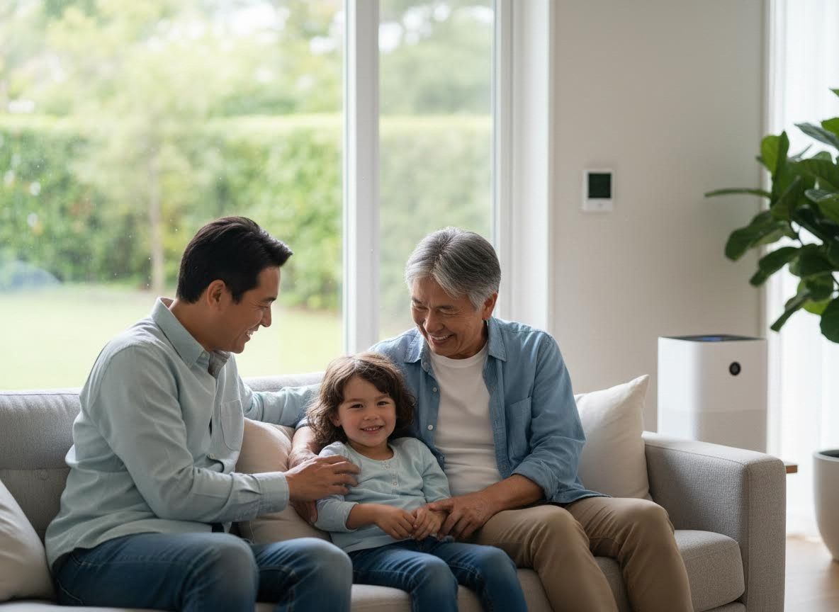 Three Generations Family on Sofa
