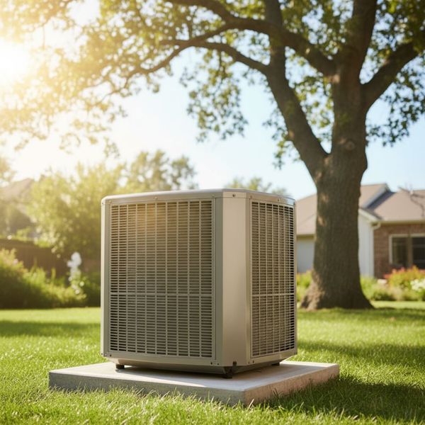 an outdoor hvac unit in good shape