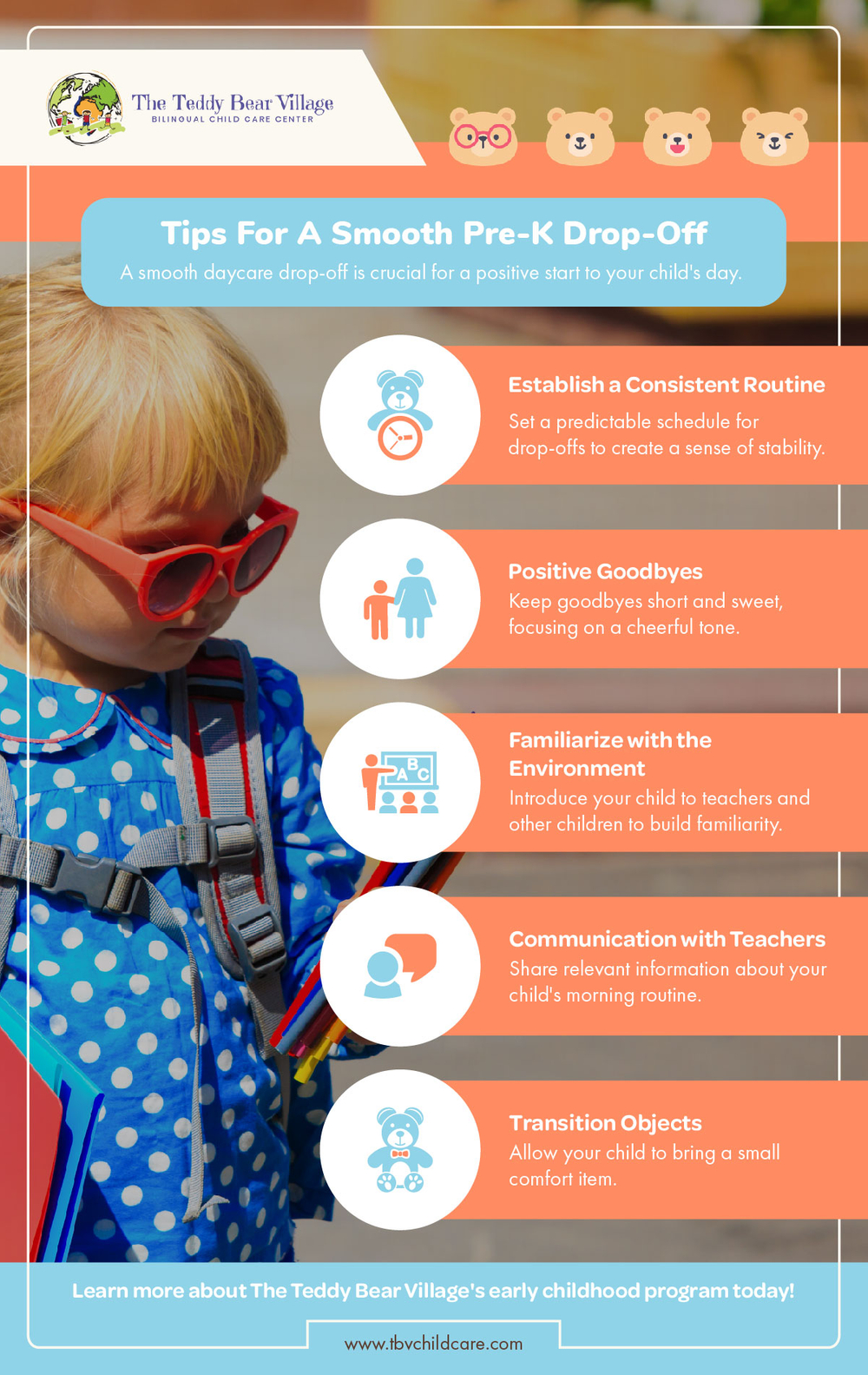 Tips For A Smooth Pre-K Drop-Off Infographic