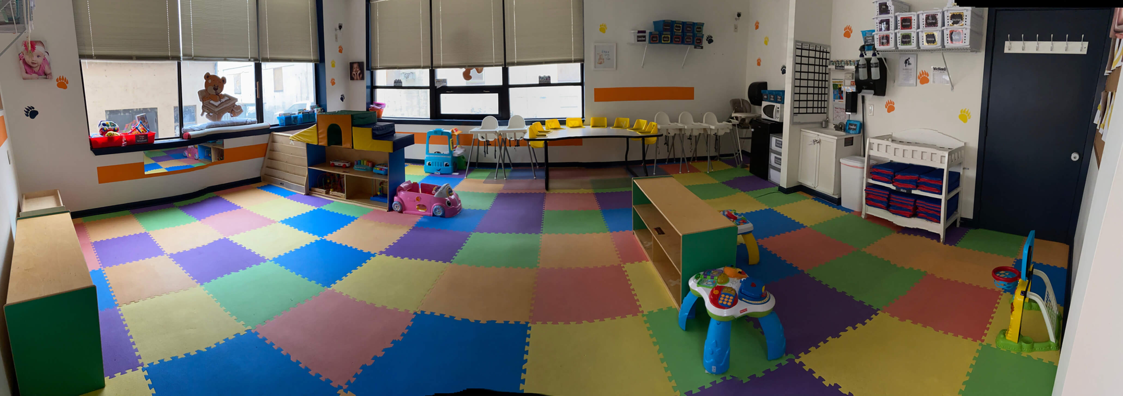Interior area of The Teddy Bear Village child care center