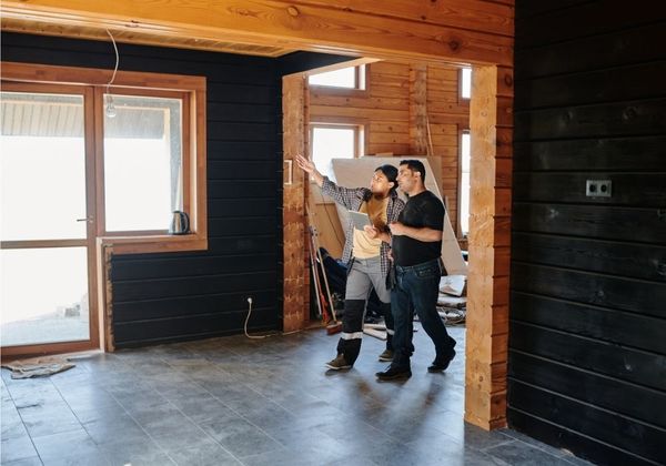 contractors doing a walkthrough of residential property