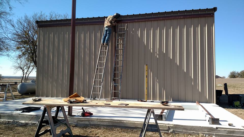 metal building in construction