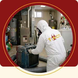 certified technician operating a heavy-duty HEPA air scrubber.