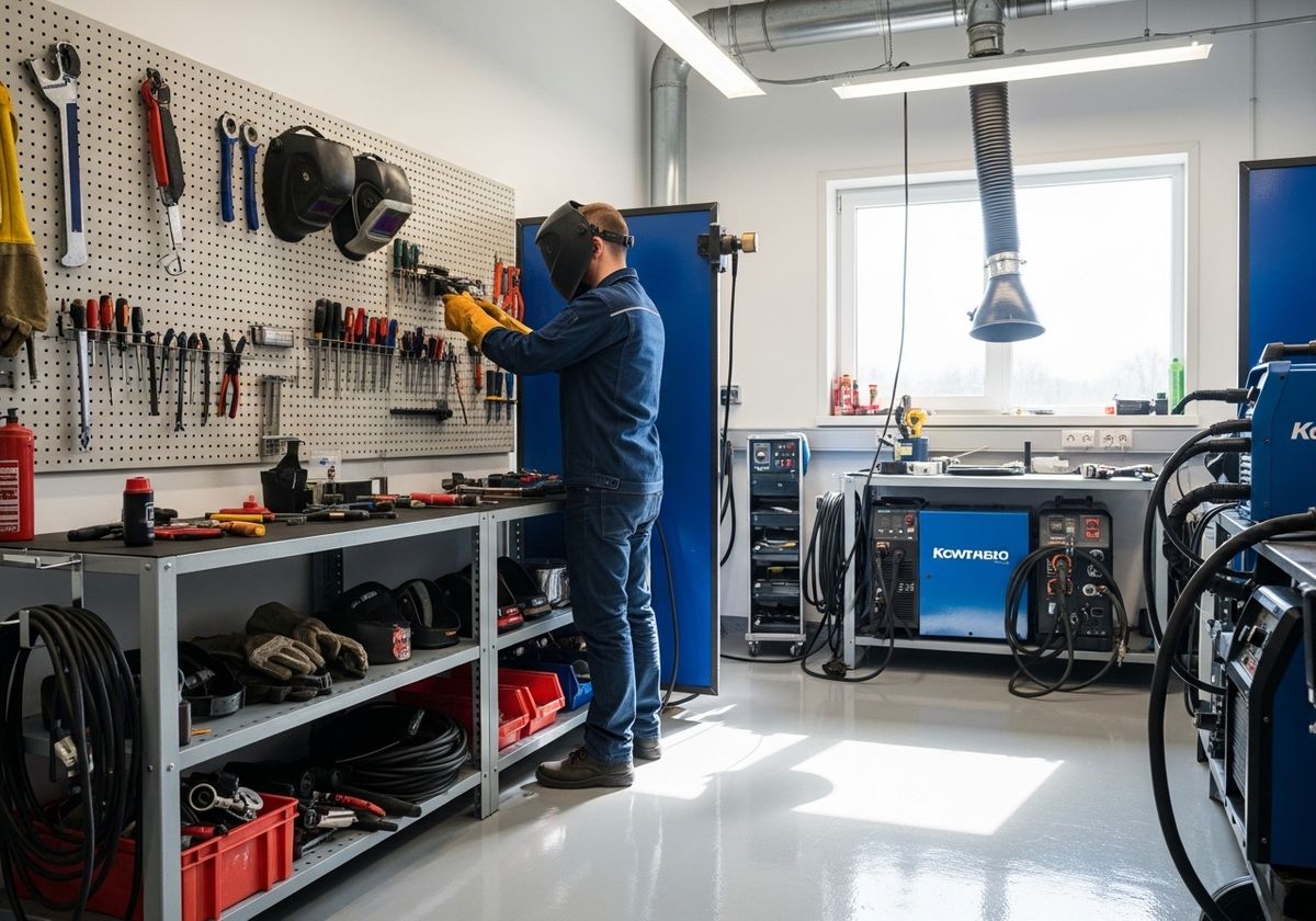 Welder at Work Station