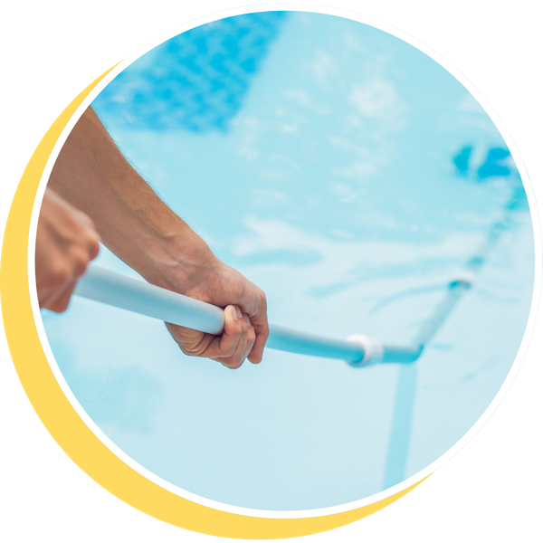 using pool net in water