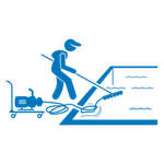 icon of pool being cleaned by person