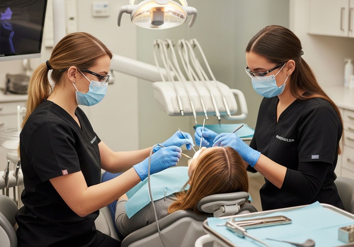 Dental Exam with Two Hygienists