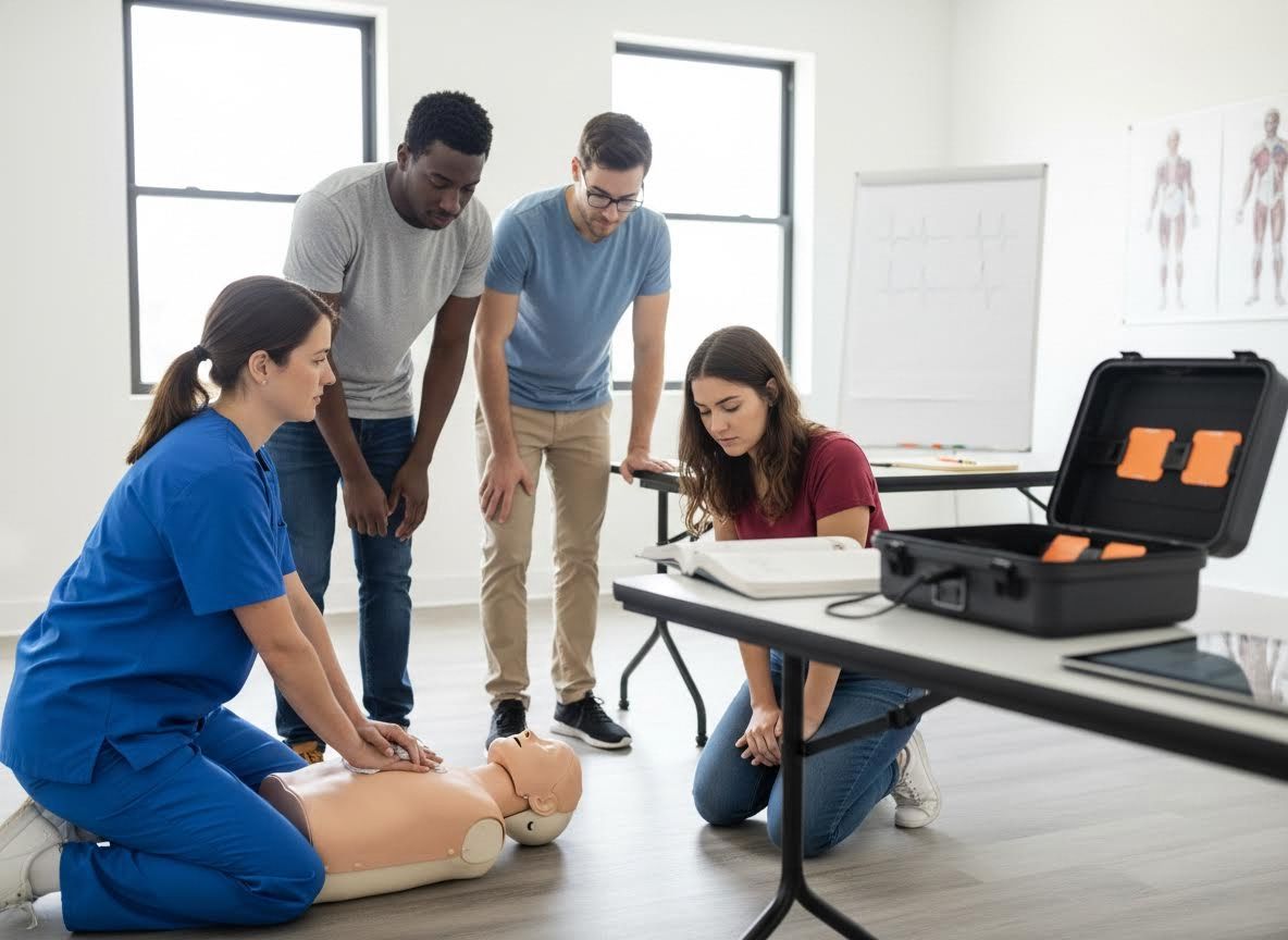 CPR Training with Instructor and Students