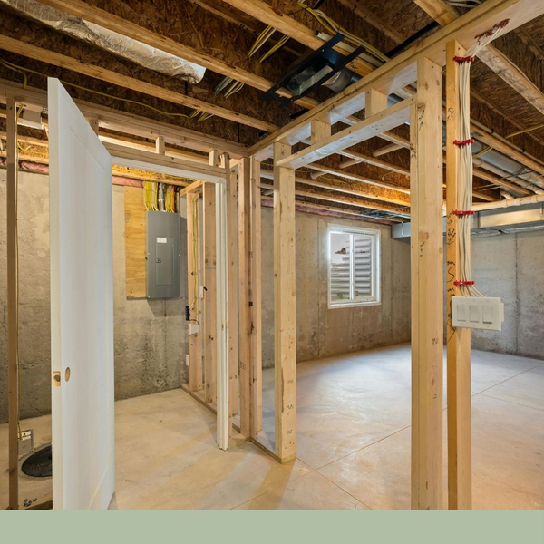gutted interior of home in the middle of a remodel