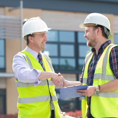 contractors shaking hands