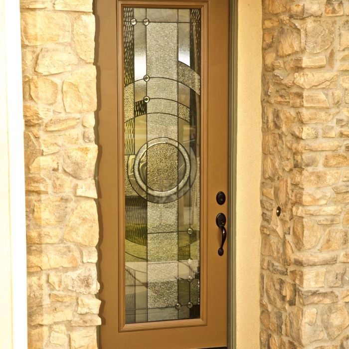 A brand new glass door