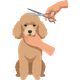 dog getting a haircut icon