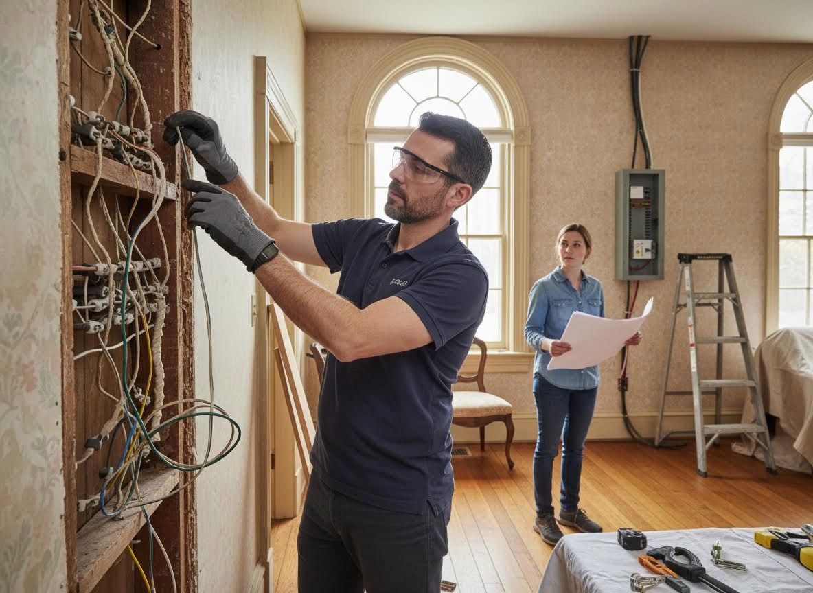 Electrician Upgrading Old Home Wiring