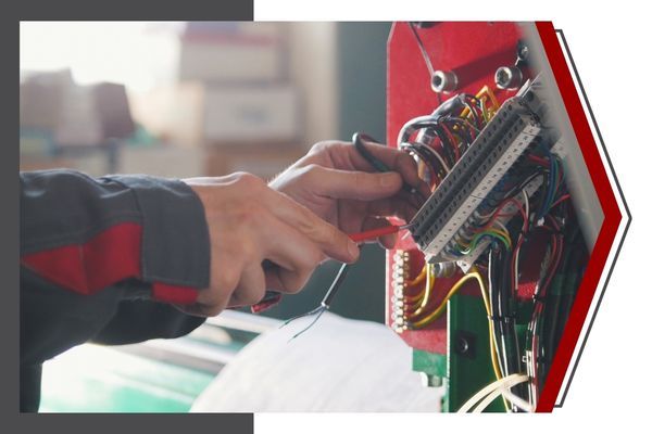electrician repairing breaker box / circuit electrician repairing breaker box / circuit