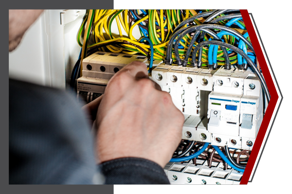 close up of man working on electrical wiring
