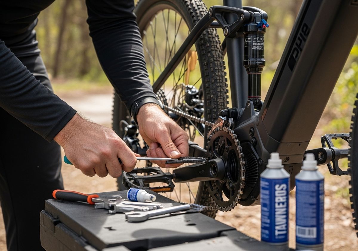 Man Cleaning Bicycle Chain