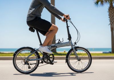 Folninqa Folding Bike on Beachfront Path