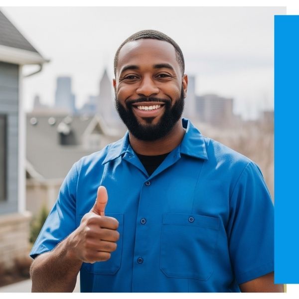 A friendly plumber from Chadlers Plumbing giving a thumbs up, with a subtle Salt Lake City background. A friendly plumber from Chadlers Plumbing giving a thumbs up, with a subtle Salt Lake City background.