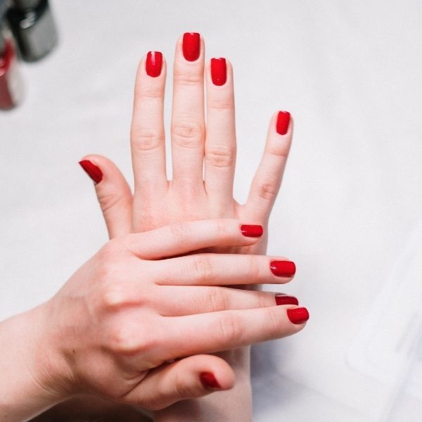 gel manicure with a glossy finish