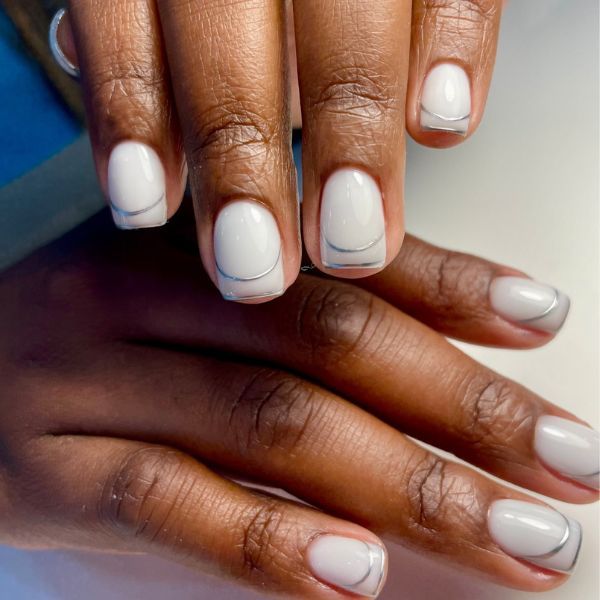 white and silver russian manicure white and silver russian manicure