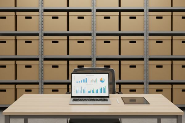 Well-organized small business office records and financial charts prepared for a professional Florida tax audit defense.