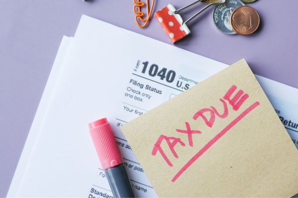 tax due note on 1040