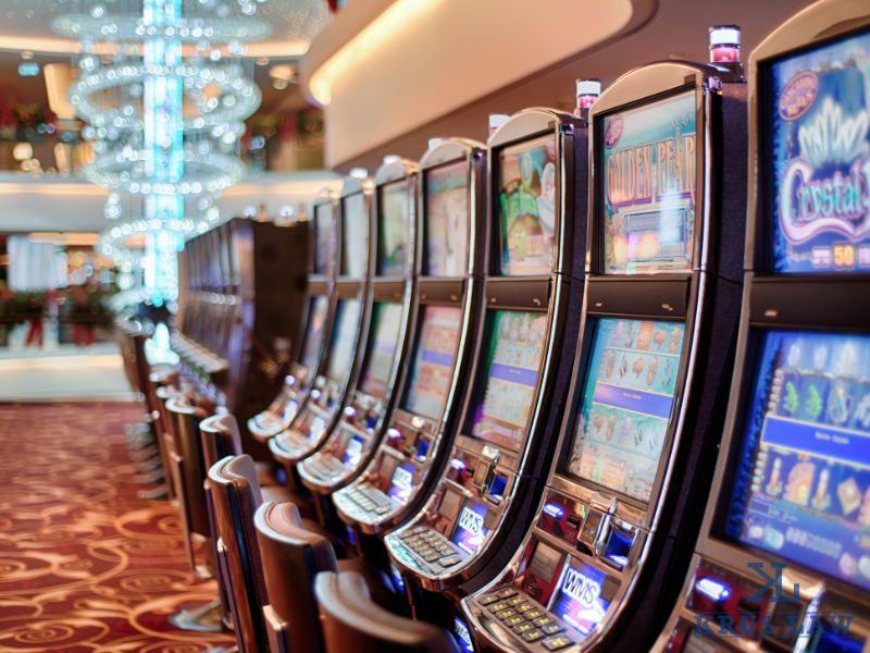 row of machines in casino row of machines in casino
