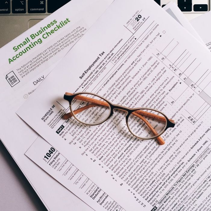 Tax paperwork. Tax paperwork.