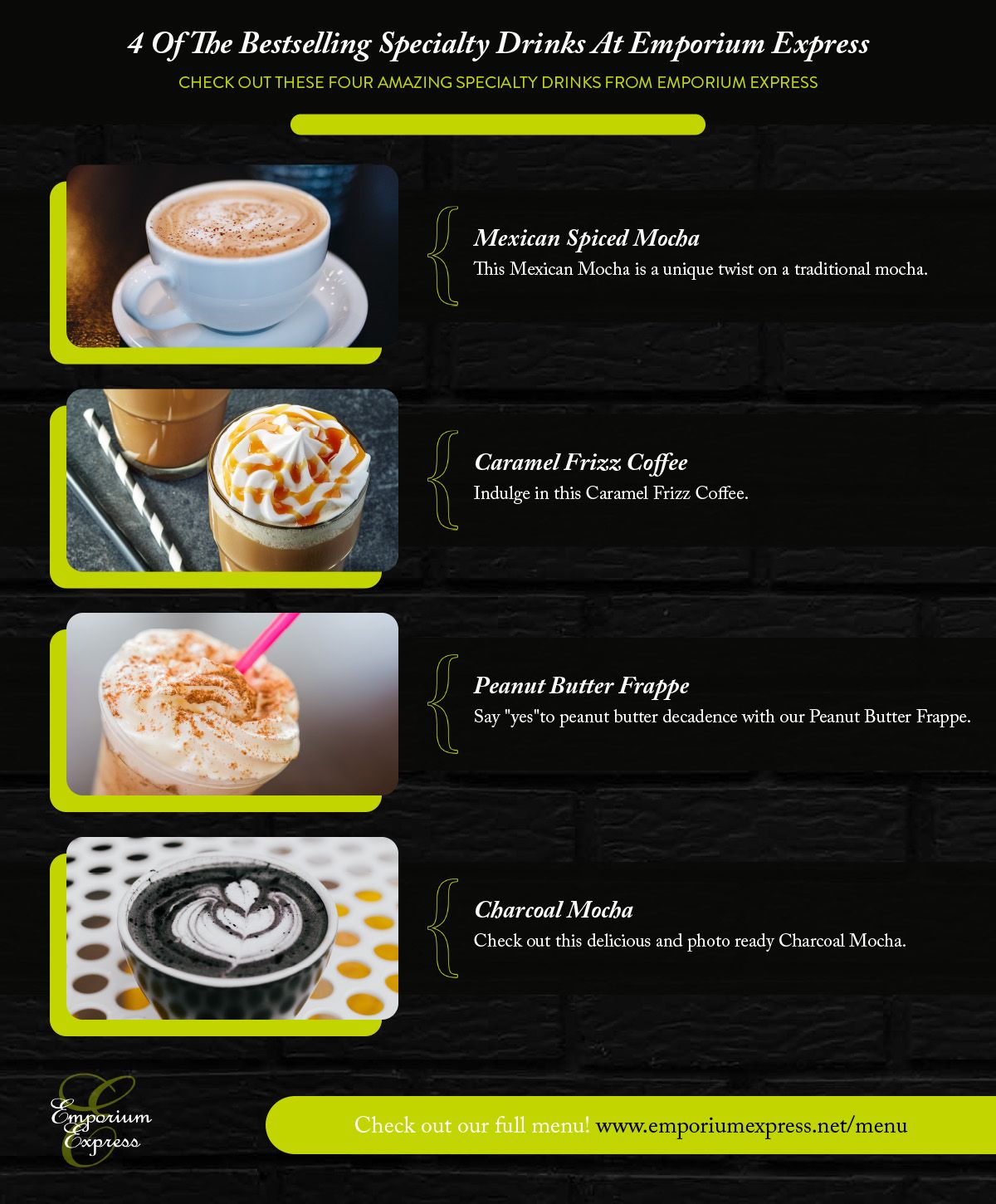 4 Of Our Bestselling Specialty Drinks BB Infographic
