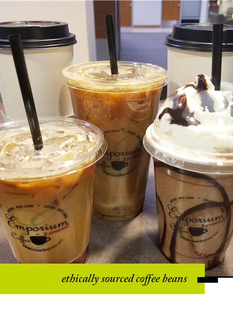 Caramel, Vanilla, or Mocha coffee drinks