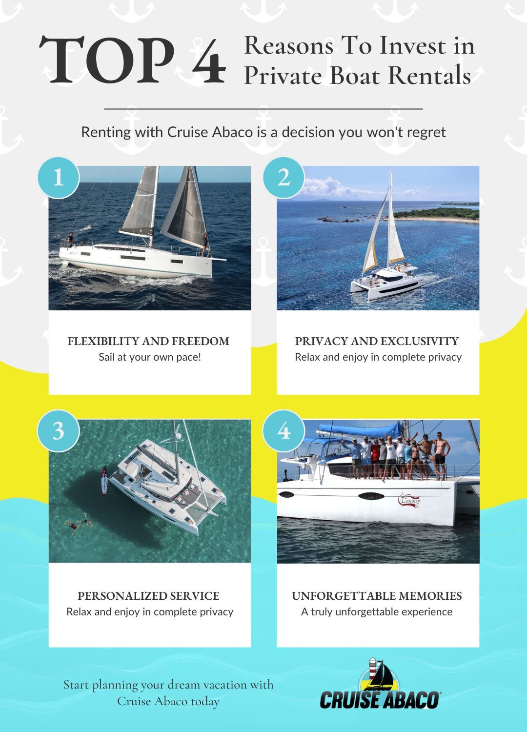 Four Reasons to Invest in a Private Boat Rental infographic
