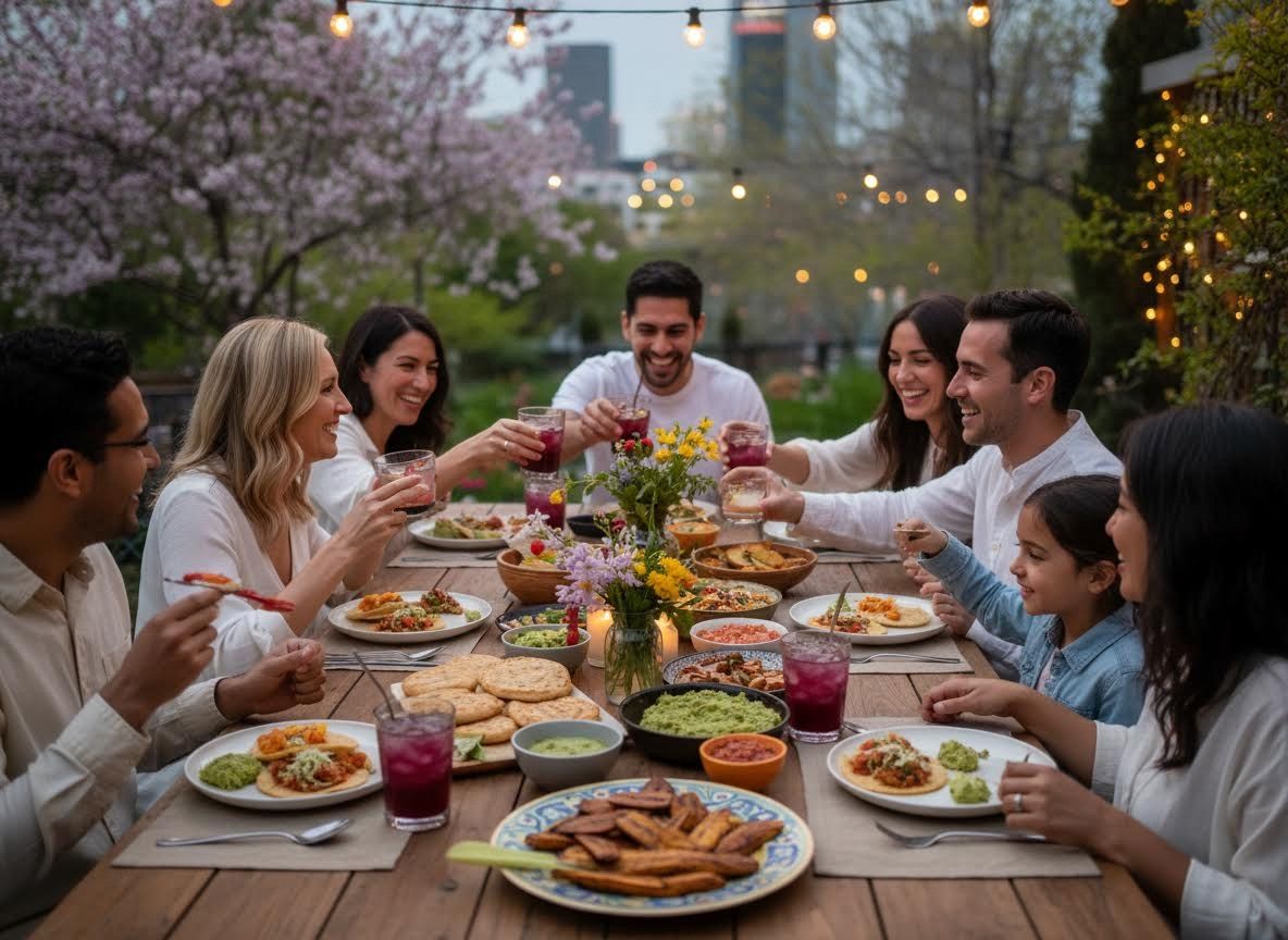Friends and Family Enjoying an Outdoor Dinner Party