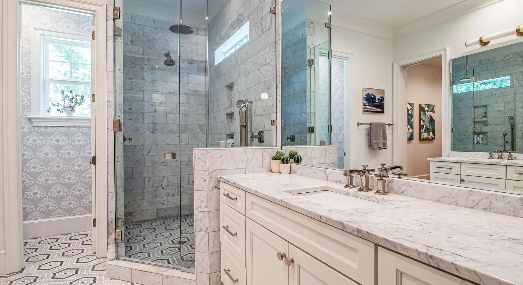 bathroom with a walk in shower bathroom with a walk in shower