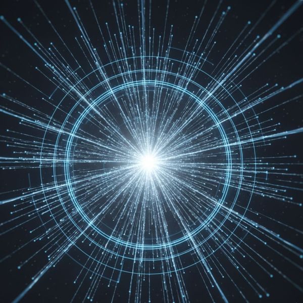 Abstract visualization of digital data streams expanding outwards, symbolizing IT network scalability and growth. Abstract visualization of digital data streams expanding outwards, symbolizing IT network scalability and growth.