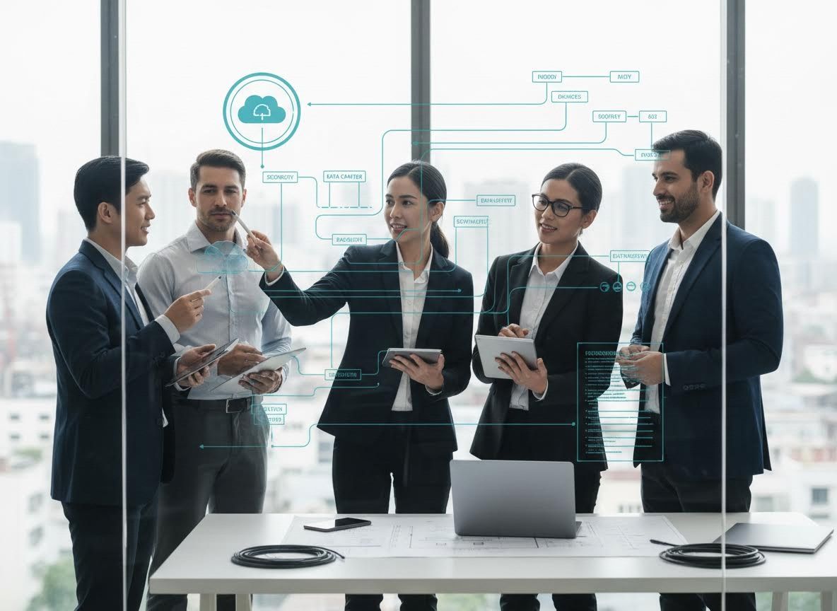 Diverse Business Team Discussing Cloud Technology