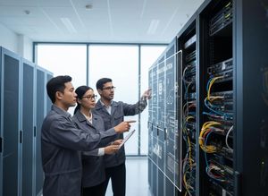 IT Professionals Analyzing Digital Transformation in Data Center