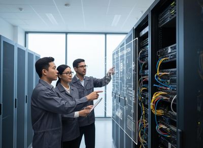 IT Professionals Analyzing Digital Transformation in Data Center