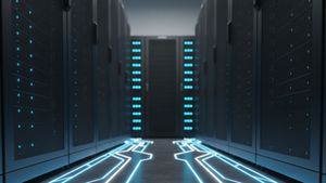 Modern data center floor with converging light lines representing a strong, scalable IT infrastructure foundation. Modern data center floor with converging light lines representing a strong, scalable IT infrastructure foundation.