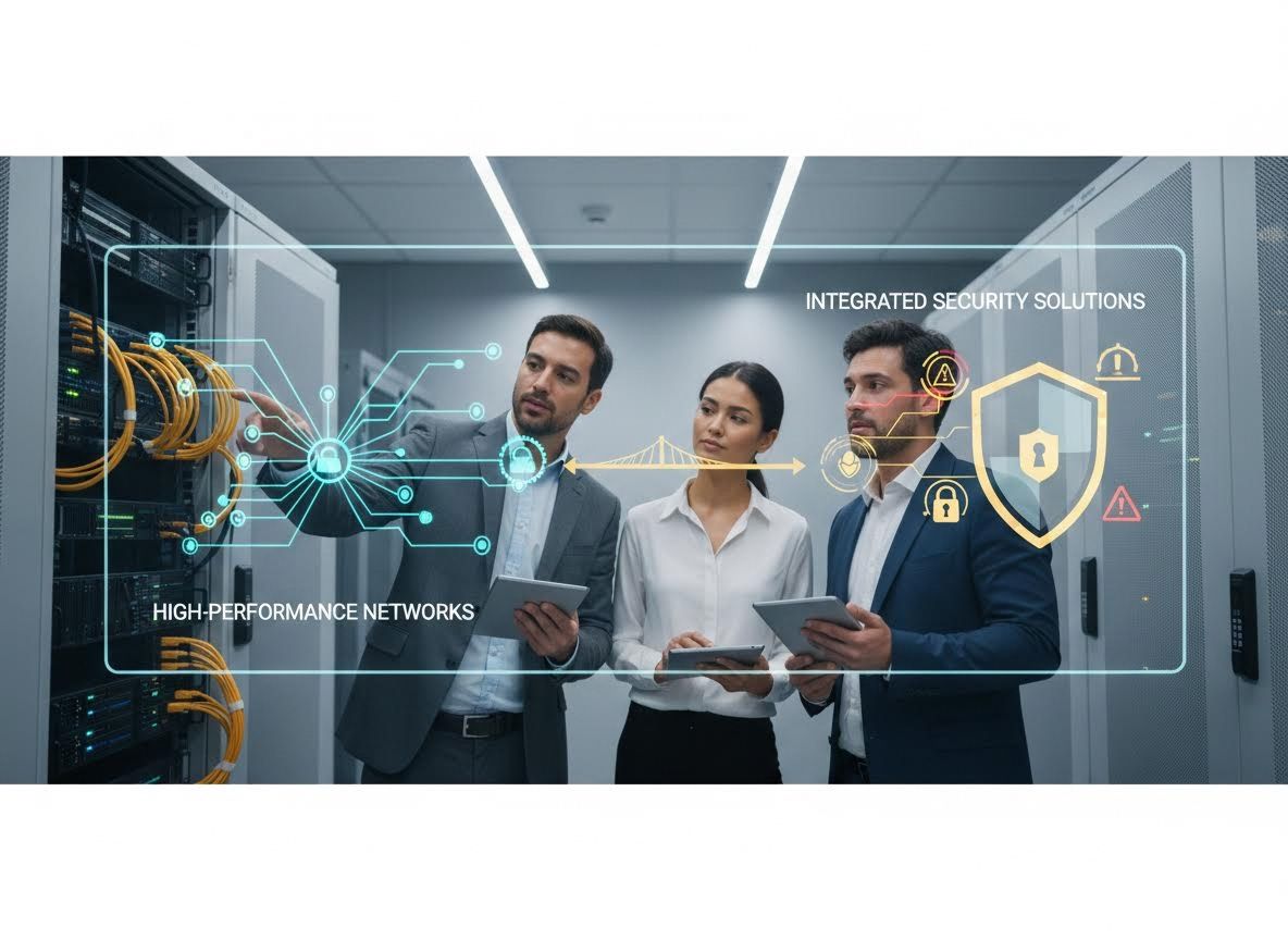 IT Professionals Discussing Integrated Security Solutions in Data Center